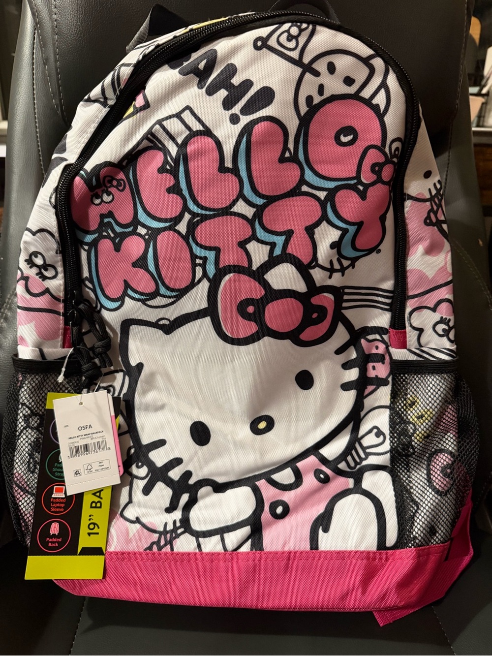 Hello Kitty Pink and White Kids Backpack with Graphic Front